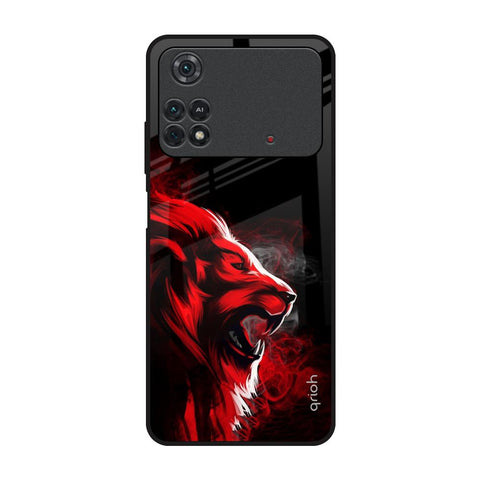 Red Angry Lion Glossy Case for Poco M4 Pro