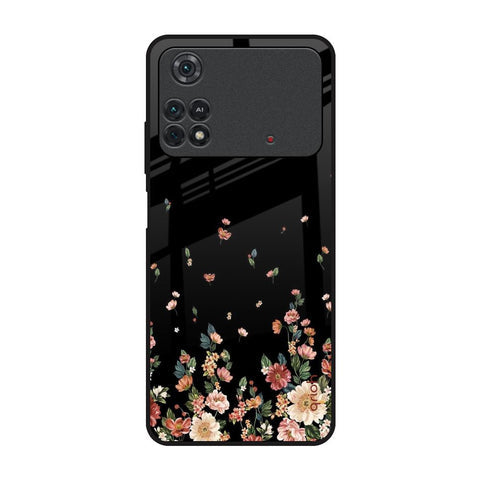 Floating Floral Print Glossy Case for Poco M4 Pro