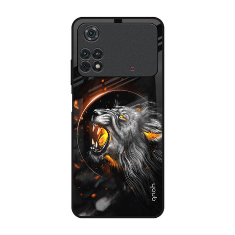 Aggressive Lion Glossy Case for Poco M4 Pro