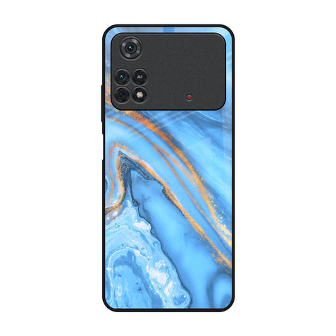 Vibrant Blue Marble Glossy Case for Poco M4 Pro