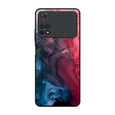 Blue & Red Smoke Glossy Case for Poco M4 Pro