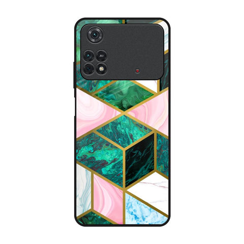 Seamless Green Marble Glossy Case for Poco M4 Pro