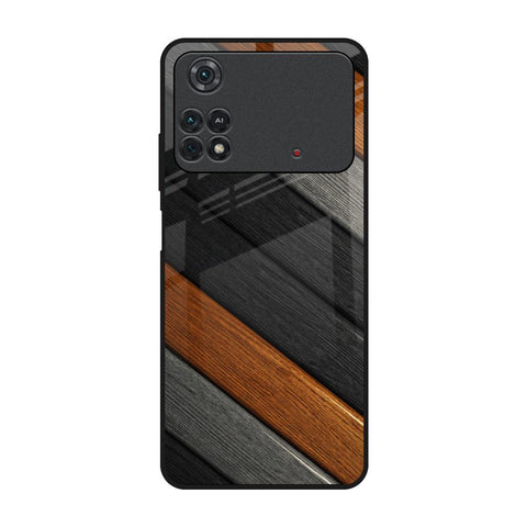 Tri Color Wood Glossy Case for Poco M4 Pro