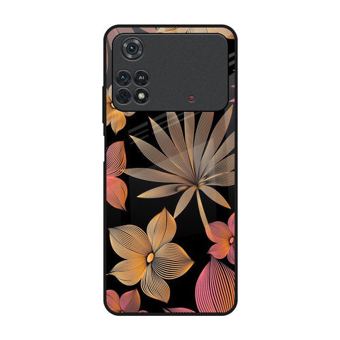 Lines Pattern Flowers Glossy Case for Poco M4 Pro