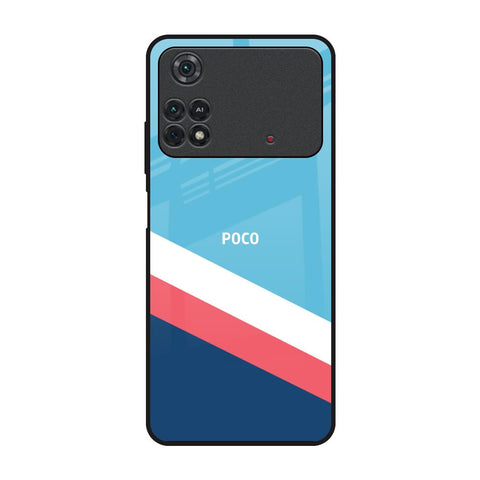 Pink & White Stripes Glossy Case For Poco M4 Pro