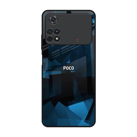 Polygonal Blue Box Glossy Case For Poco M4 Pro