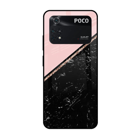 Marble Texture Pink Glossy Case For Poco M4 Pro