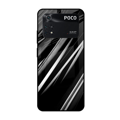 Black & Grey Gradient Glossy Case For Poco M4 Pro