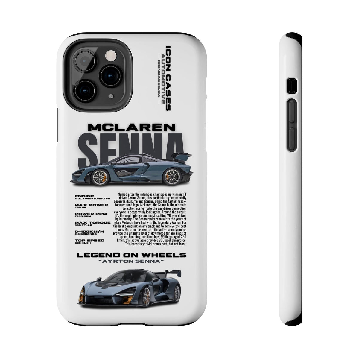 McLaren Senna White Premium Tough Shining Phone Case (Double Layer) Available For All iPhone Models