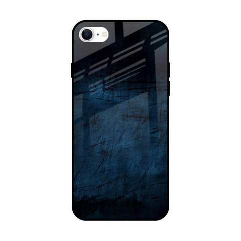 Dark Blue Grunge Glossy Case for iPhone SE 2022