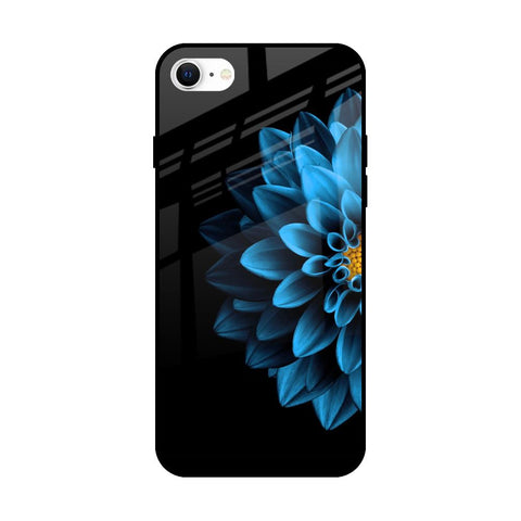 Half Blue Flower Glossy Case for iPhone SE 2022