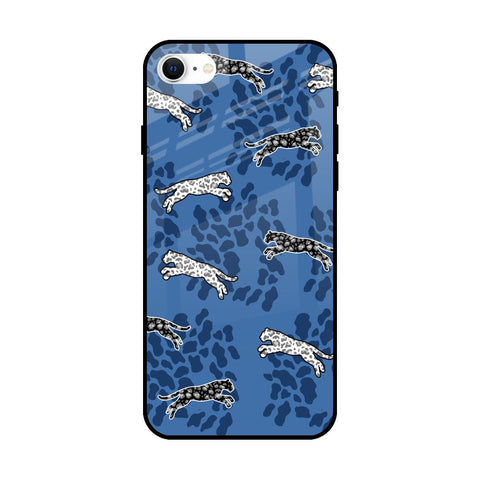 Blue Cheetah Glossy Case for iPhone SE 2022