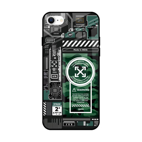 Green Camo Circuit Glossy Case for iPhone SE 2022