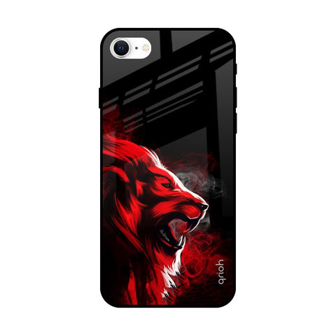 Red Angry Lion Glossy Case for iPhone SE 2022