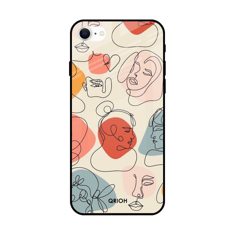 Abstract Faces Glossy Case for Apple iPhone SE 2022