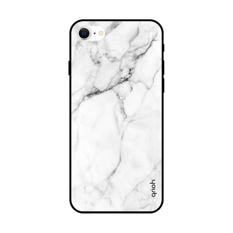 Modern White Marble Glossy case for iPhone SE 2022