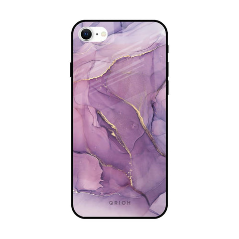 Purple Gold Marble Glossy Case for iPhone SE 2022