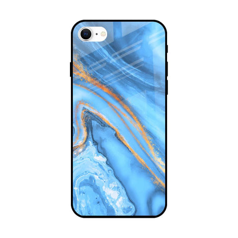 Vibrant Blue Marble Glossy Case for iPhone SE 2022