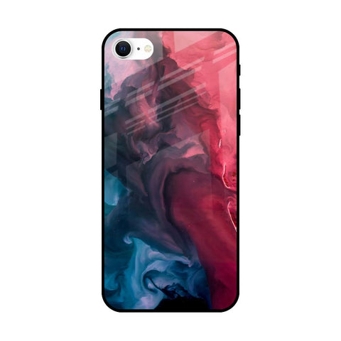 Blue & Red Smoke Glossy Case for iPhone SE 2022