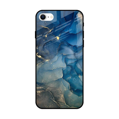 Blue Cool Marble Glossy Case for iPhone SE 2022