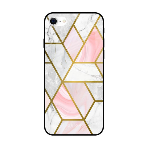 Geometrical Marble Glossy Case for iPhone SE 2022