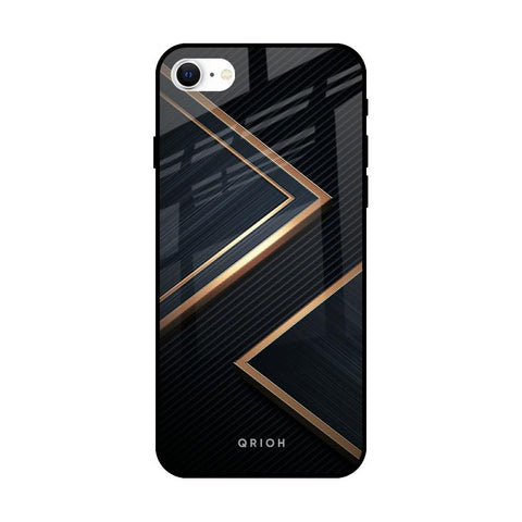 Sleek Golden & Navy Glossy Case for iPhone SE 2022