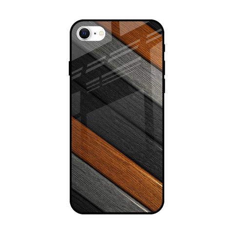 Tri Color Wood Glossy Case for iPhone SE 2022