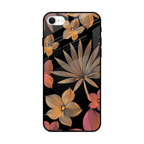 Lines Pattern Flowers Glossy Case for iPhone SE 2022