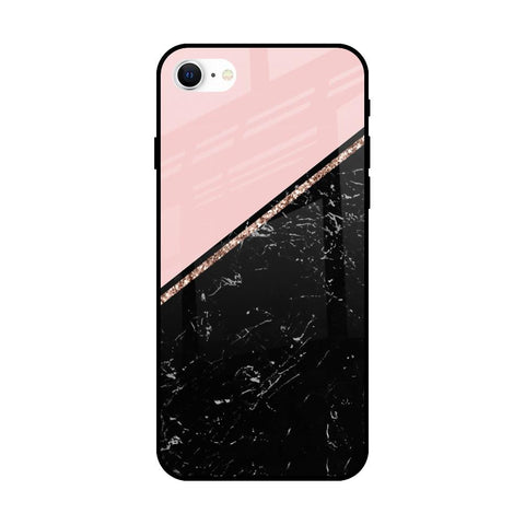 Marble Texture Pink Glossy Case For iPhone SE 2022