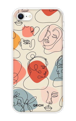 Abstract Faces Soft Cover for iPhone SE 2022