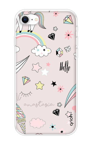 Unicorn Doodle Soft Cover For iPhone SE 2022