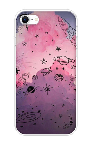 Space Doodles Art Soft Cover For iPhone SE 2022
