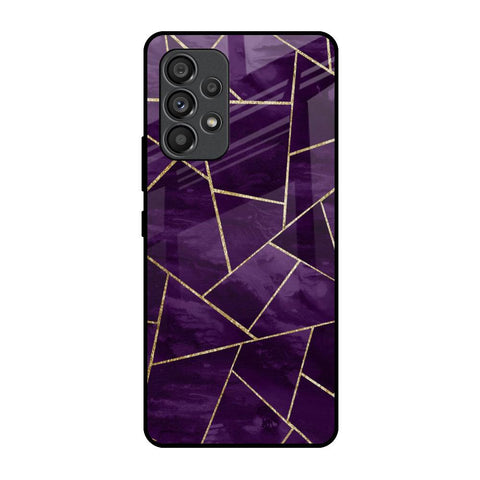 Geometric Purple Glossy Case For Samsung Galaxy A53 5G