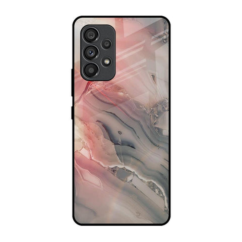 Pink And Grey Marble Glossy Case For Samsung Galaxy A53 5G