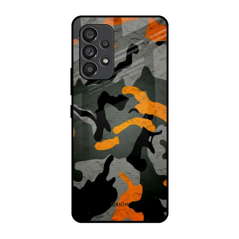 Camouflage Orange Glossy Case For Samsung Galaxy A53 5G