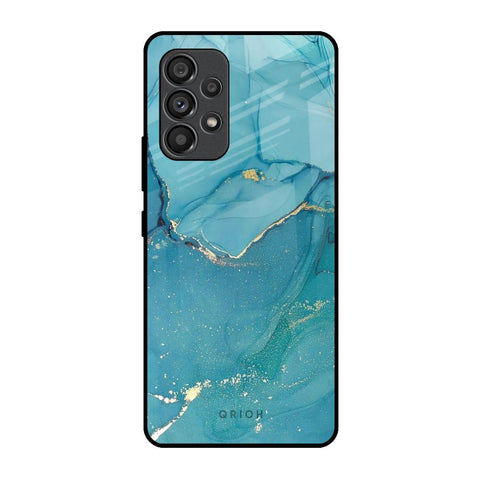 Blue Golden Glitter Glossy Case for Samsung Galaxy A53 5G