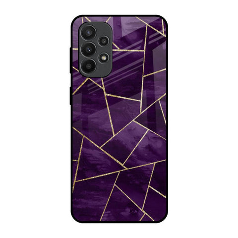 Geometric Purple Glossy Case For Samsung Galaxy A23