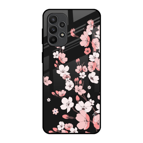 Black Cherry Blossom Glossy Case for Samsung Galaxy A23