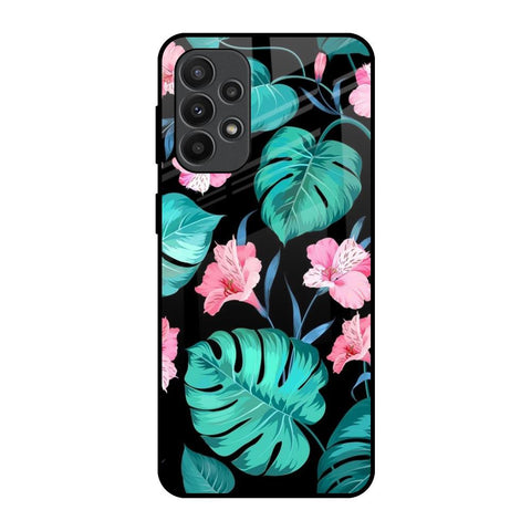 Tropical Leaves & Pink Flowers Glossy Case for Samsung Galaxy A23