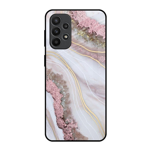 Pink & Gold Gllitter Marble Glossy Case for Samsung Galaxy A23