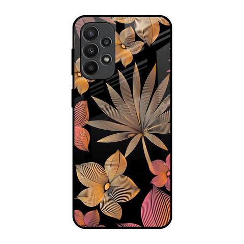 Lines Pattern Flowers Glossy Case for Samsung Galaxy A23
