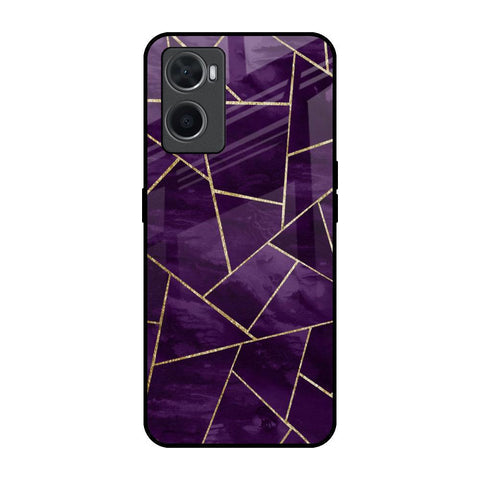 Geometric Purple Glossy Case For Oppo A96