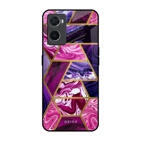Electroplated Geometric Marble Glossy Case for Oppo A96