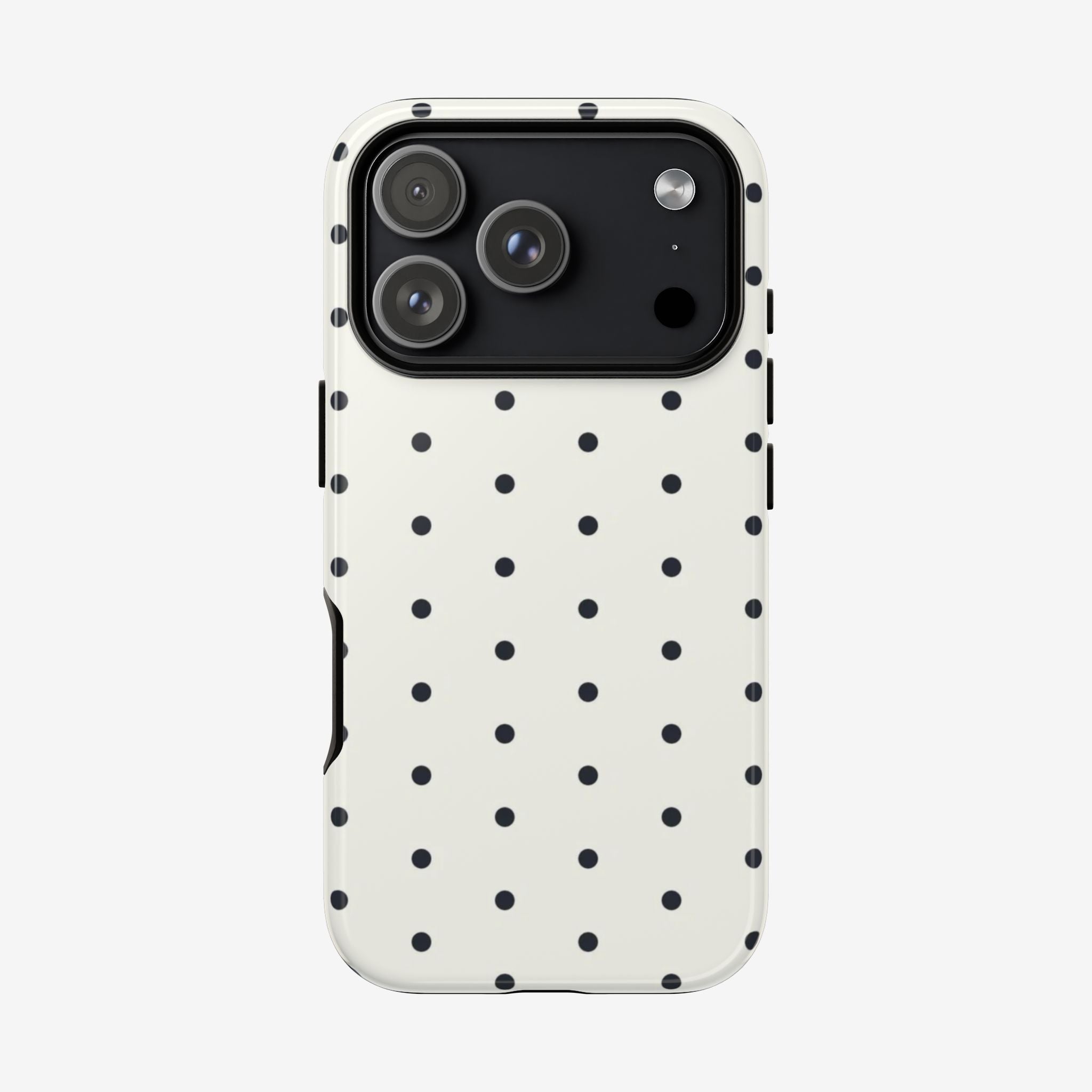 White Polka Dots Tough Case  Available For All iPhone Models