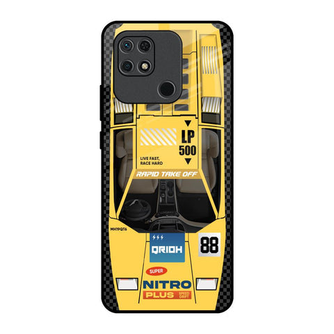 Yellow Racing Car Glossy Case for Redmi 10