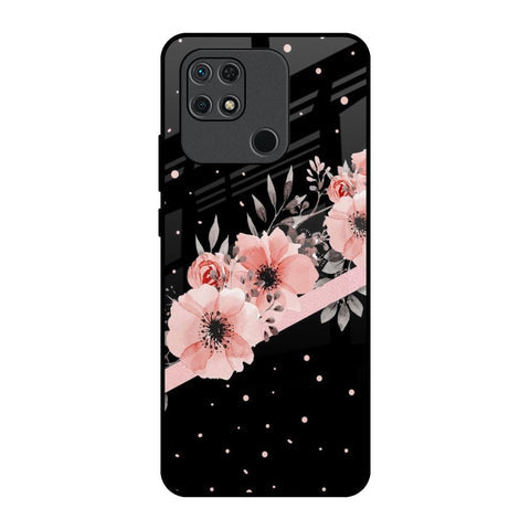 Floral Black Band Glossy Case For Redmi 10
