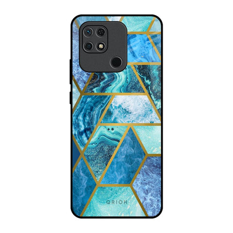 Turquoise Geometrical Marble Glossy Case for Redmi 10