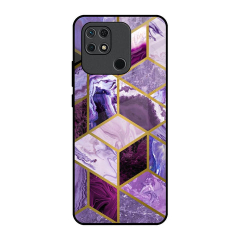 Purple Rhombus Marble Glossy Case for Redmi 10