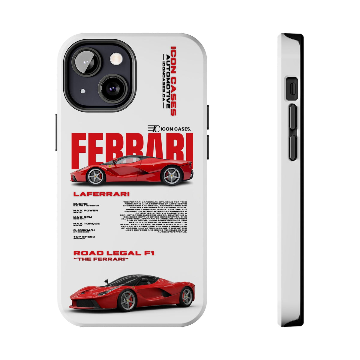 Ferrari LaFerrari White Premium Tough Shining Phone Case (Double Layer) Available For All iPhone Models