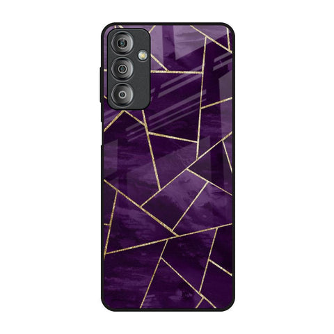 Geometric Purple Glossy Case For Samsung Galaxy F23 5G